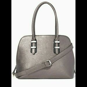 Charming Charlie Pewter Dome Satchel